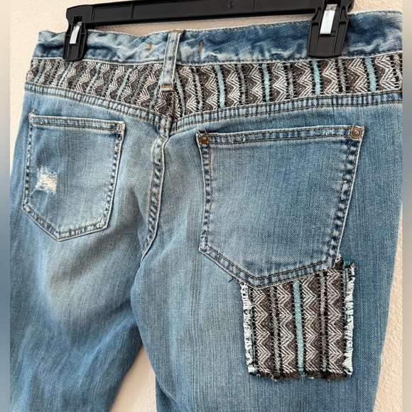 Free People Light Blue Patchwork Skinny Jeans - Picture 5 of 6